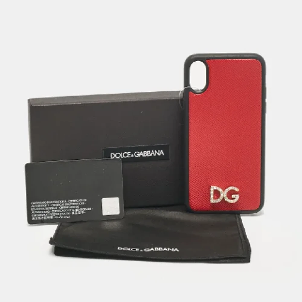 Dolce & Gabbana Pre-owned Leather home-office Red Dames