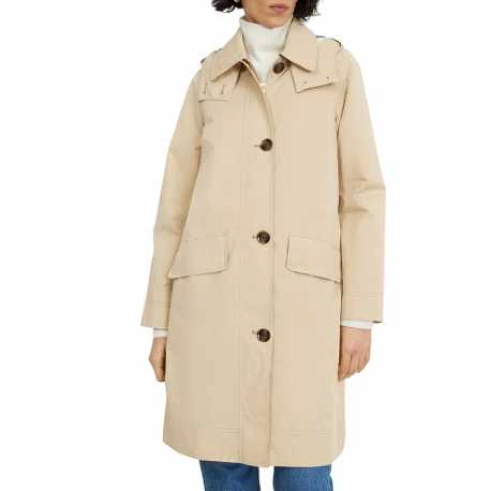 Barbour Beige Trenchcoat met Afneembare Capuchon Beige Dames