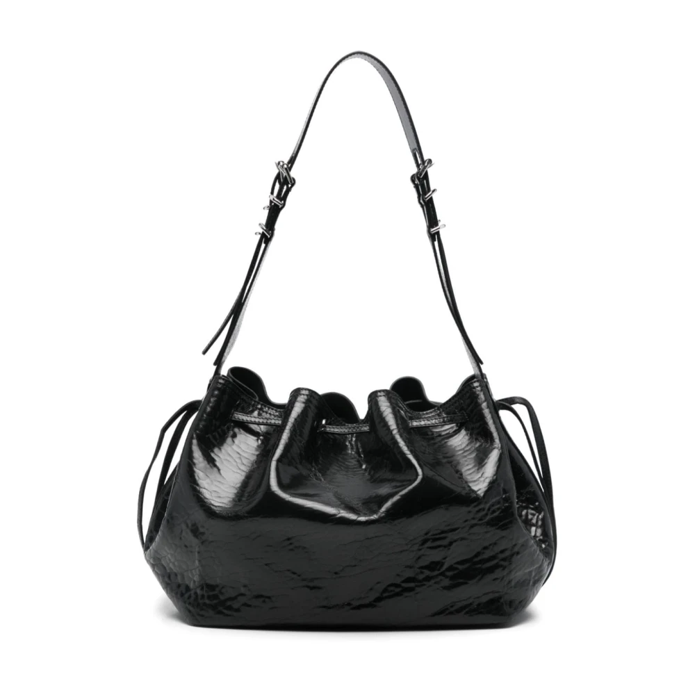 Givenchy Zwarte Patent Trekkoord Schoudertas Black Dames