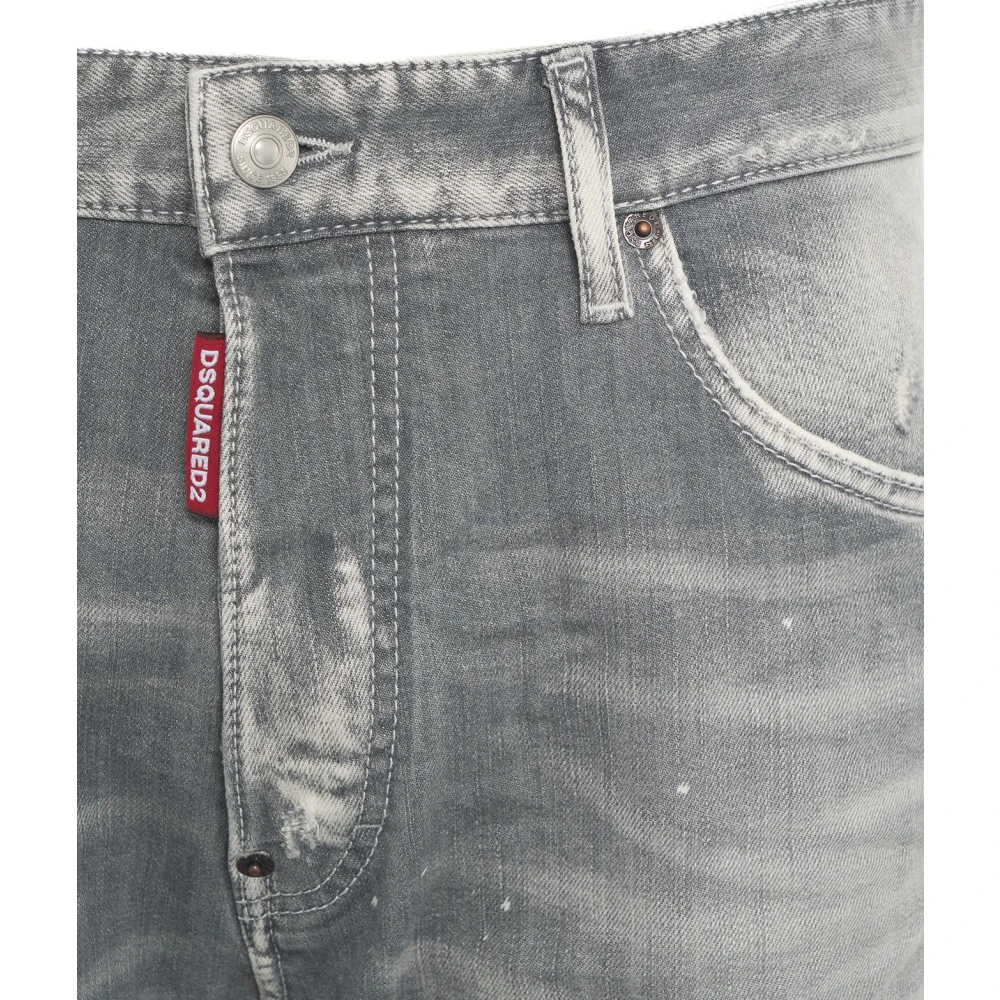 Dsquared2 Grijze Destroyed Jeans Aw24 Gray Heren
