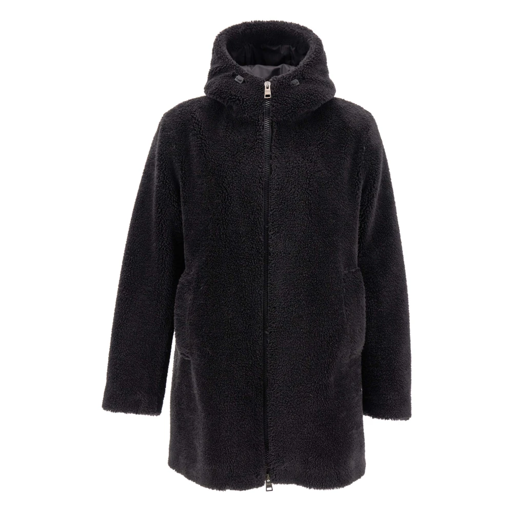Herno Zwarte Parka in Orsetto Stijl Black Dames