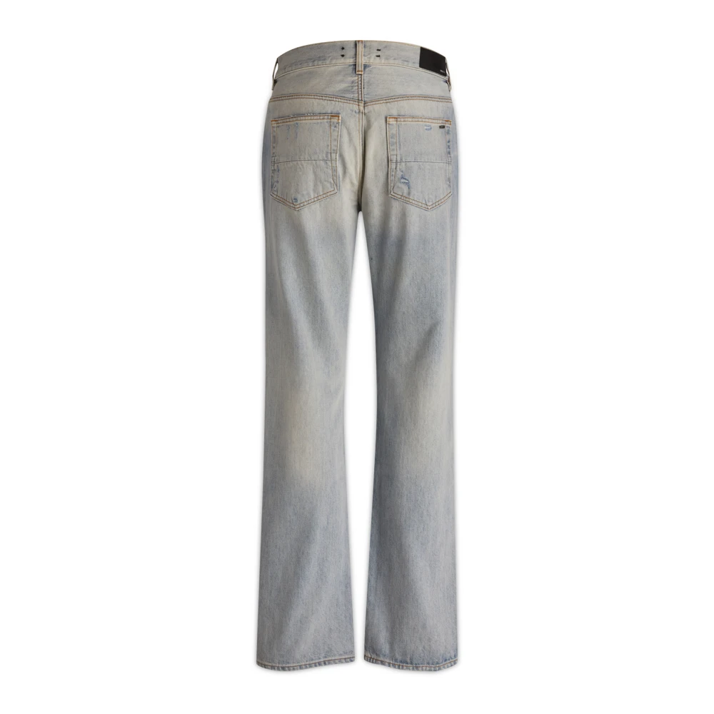 Amiri Distressed Straight-Leg Jeans Gray Heren