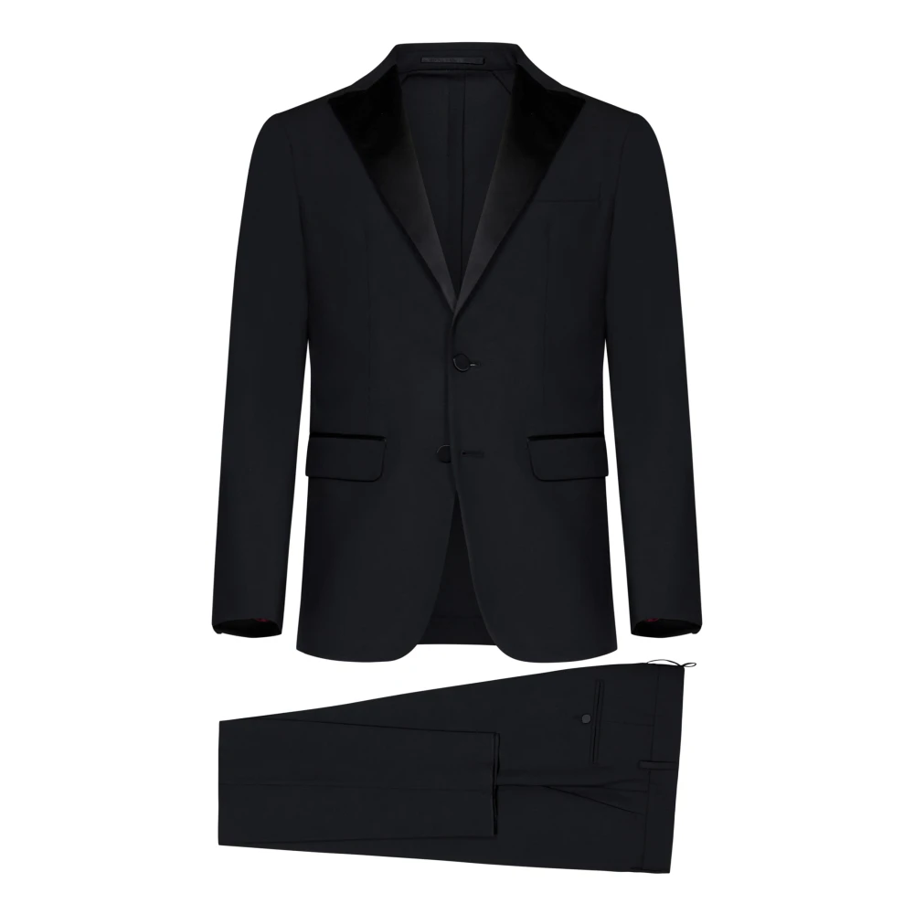 Dsquared2 Men's Black Single Breasted Suits, Xl, Tailored Single-Breasted Tuxedo Suit