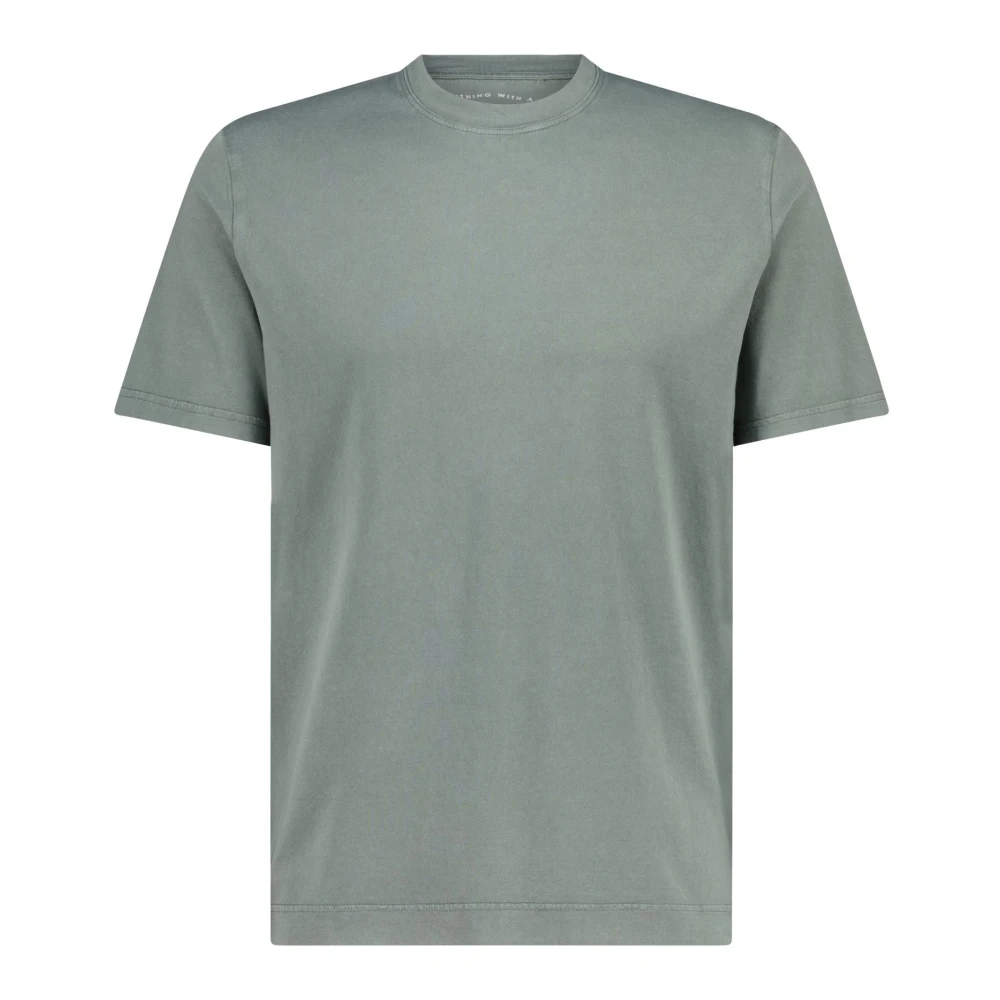 Fedeli Katoenen T-shirt Made in Italy Green Heren