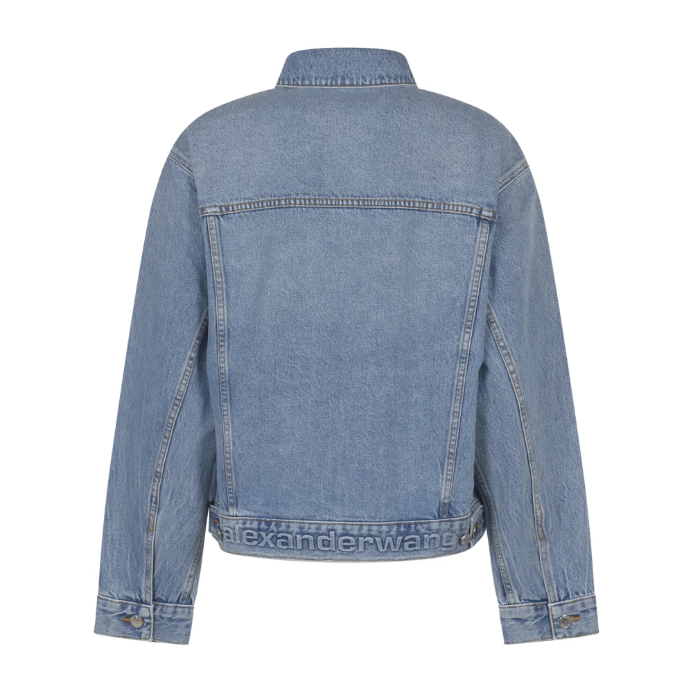 alexander wang Geëmbosseerd Truckerjack met Logotailleband Blue Dames