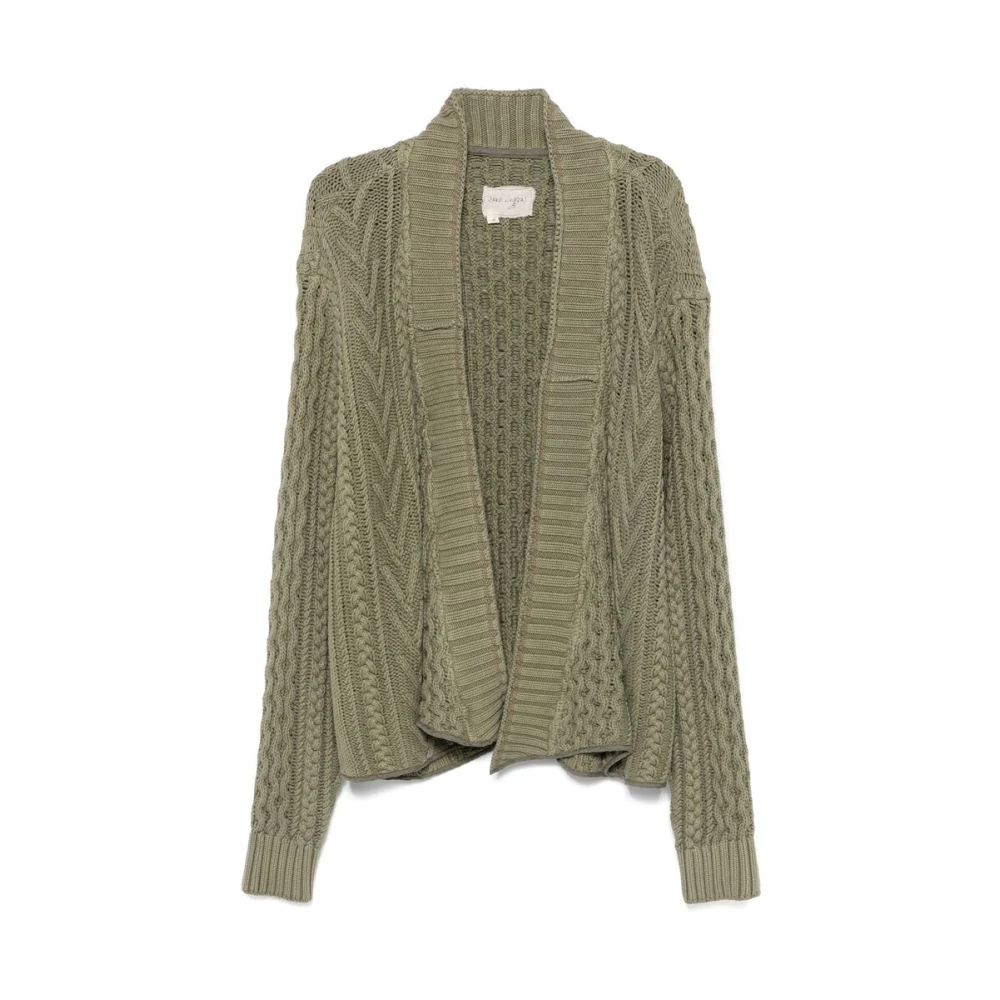 Chunky Olive Green Strikket Cardigan