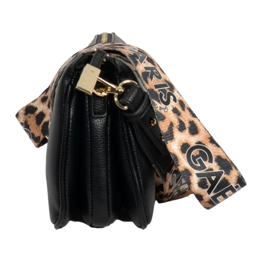 Gaëlle Paris Luipaardprint Schoudertas Zwart Black Dames