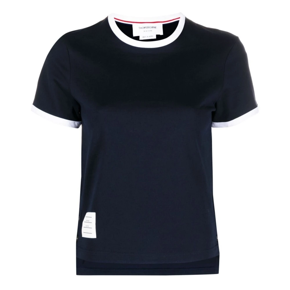 Thom Browne Gestreepte korte mouw mode tee Blue Dames