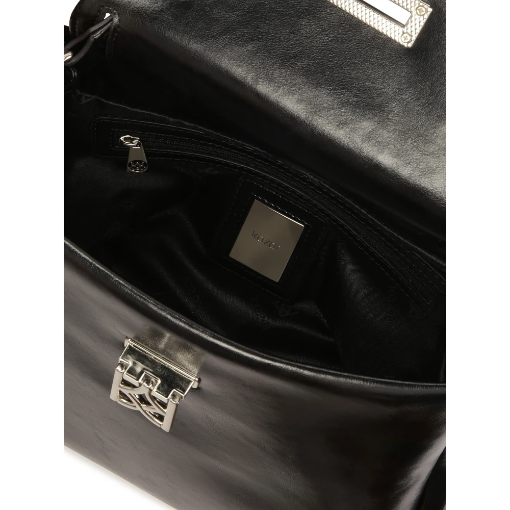 Kazar Leren handtas met decoratieve sluiting Black Dames