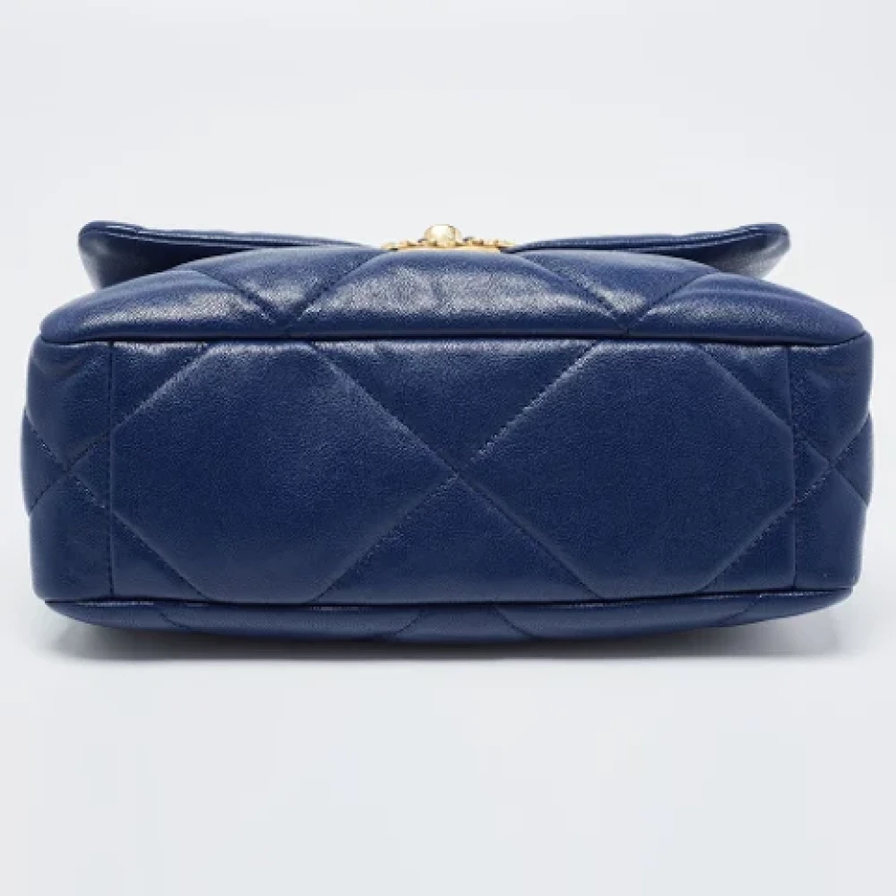 Chanel Vintage Pre-owned Leather chanel-bags Blue Dames
