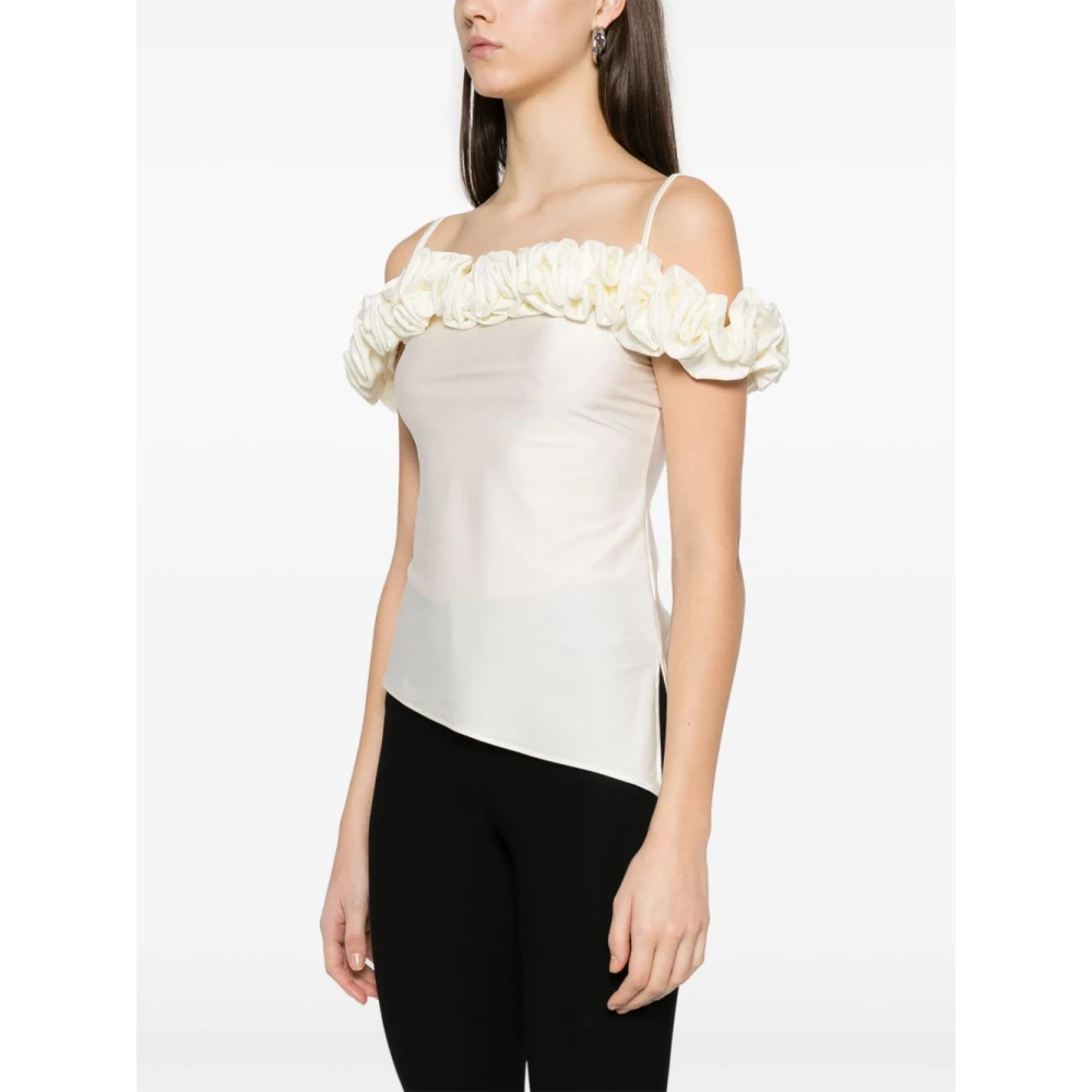 Coperni Witte Top met Spaghettibandjes en Zijsplitten White Dames