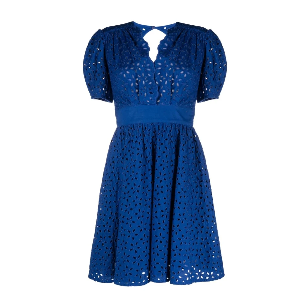 Pinko Women's Blue Short Dresses,, Aureo Cotton Belted Dress 2XS