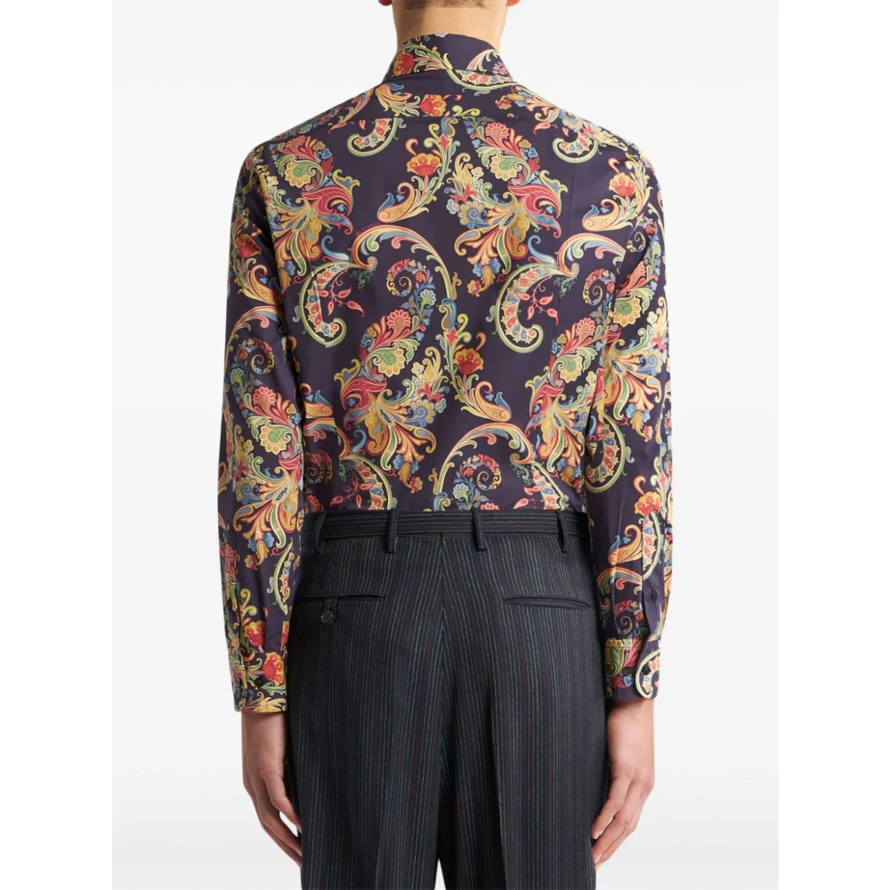 ETRO Kasjmier Print Shirt Klassieke Kraag Multicolor Heren