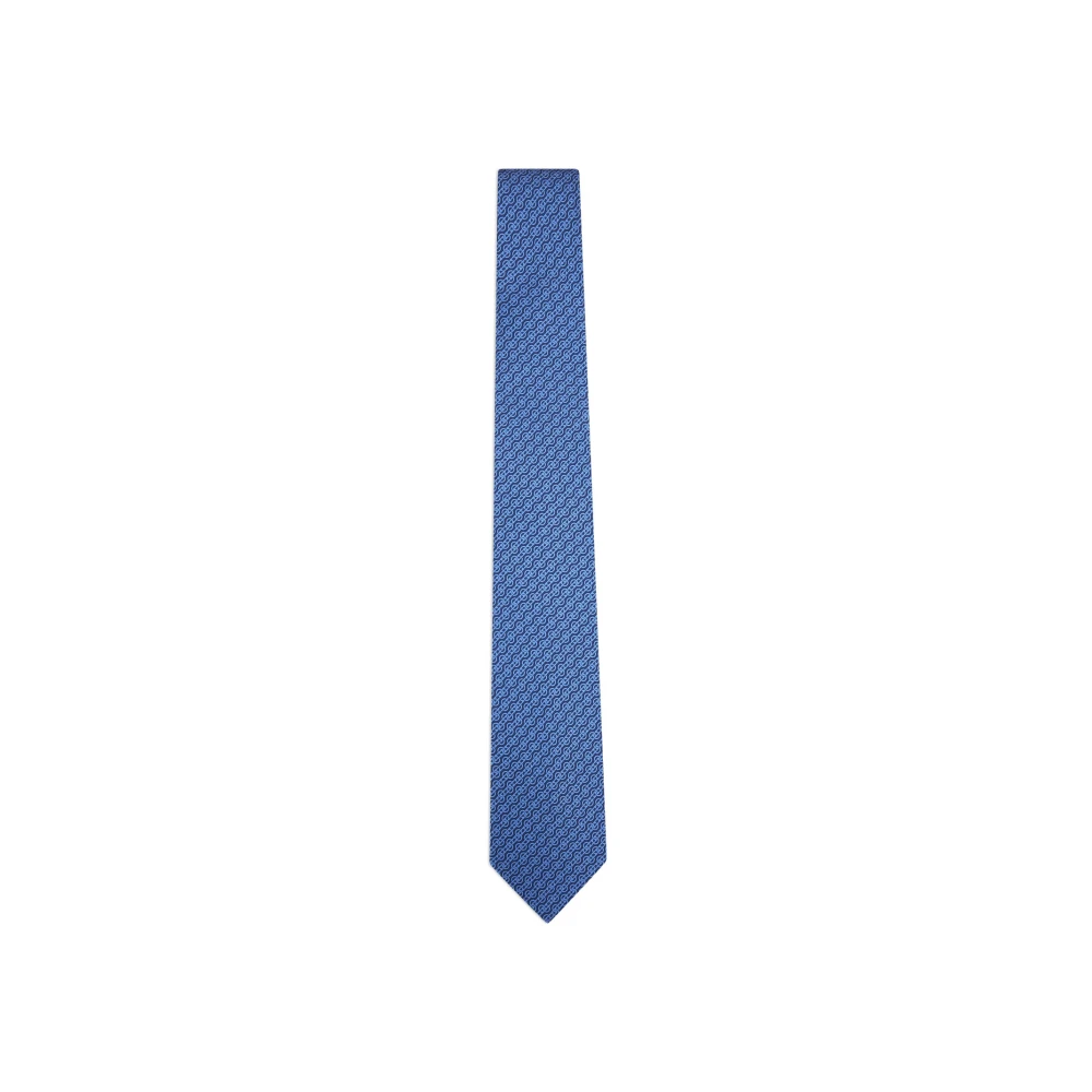 Ferragamo Men's Blue Trofeo Silk Tie - Ties - One Size - Accessories