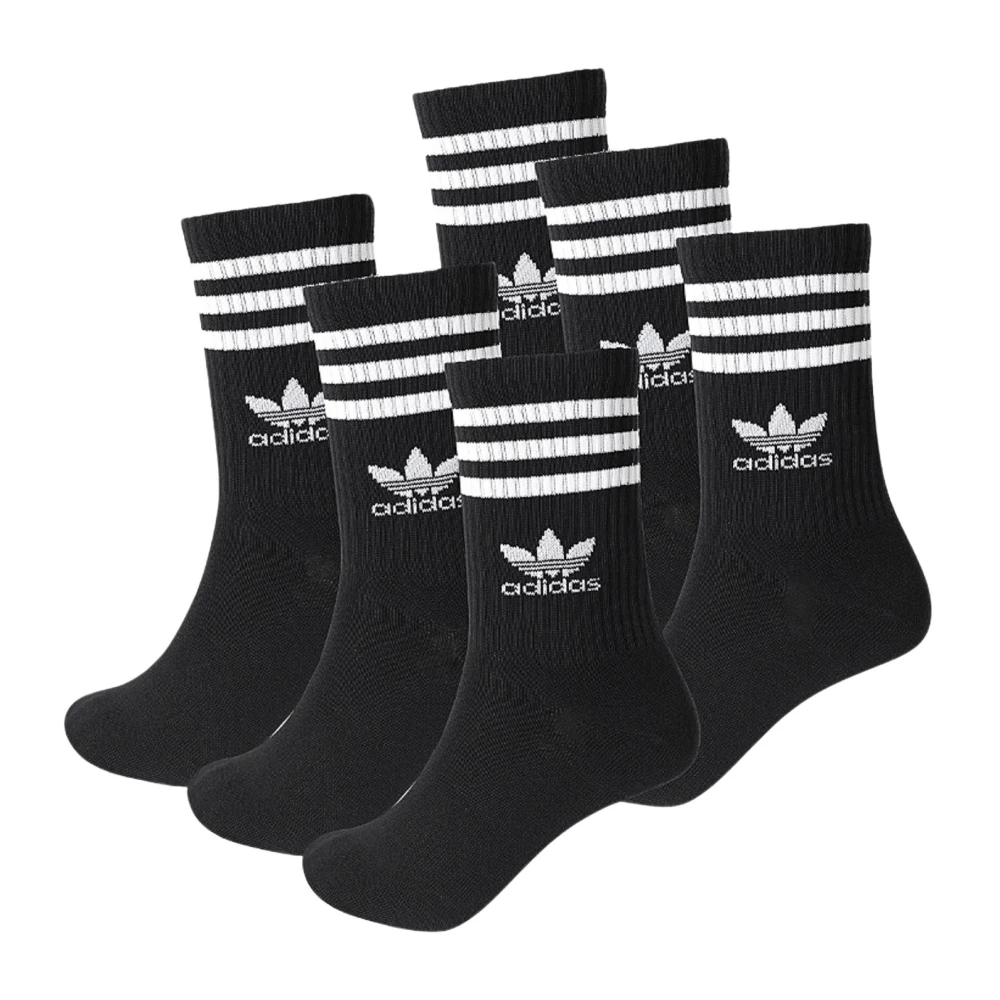 Adidas Originals Svart 3-Stripes Crew Sockset Black, Unisex