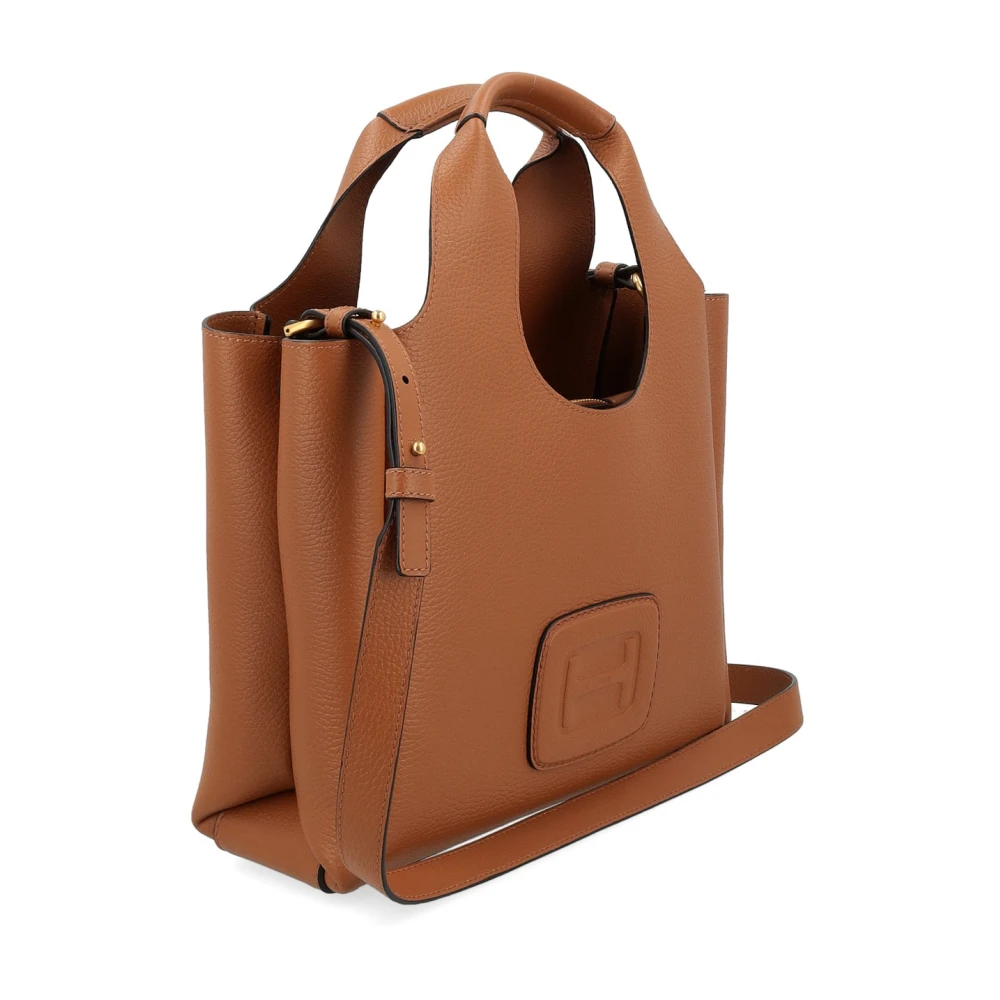 Hogan Geëtste Winkel Tas Klein Brown Dames