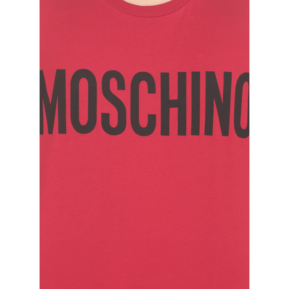 Moschino Rode Katoenen Crew Neck T-shirt Red Heren