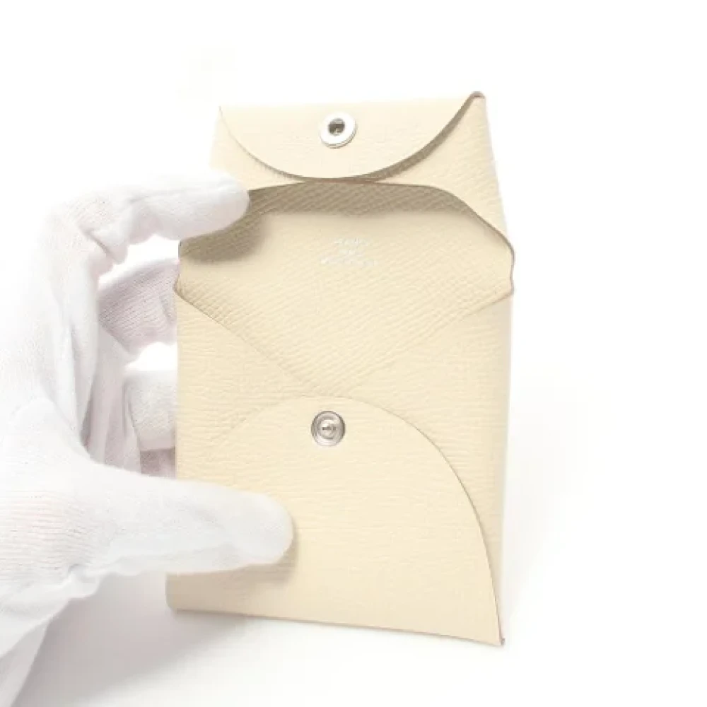 Hermès Vintage Pre-owned Leather wallets White Dames