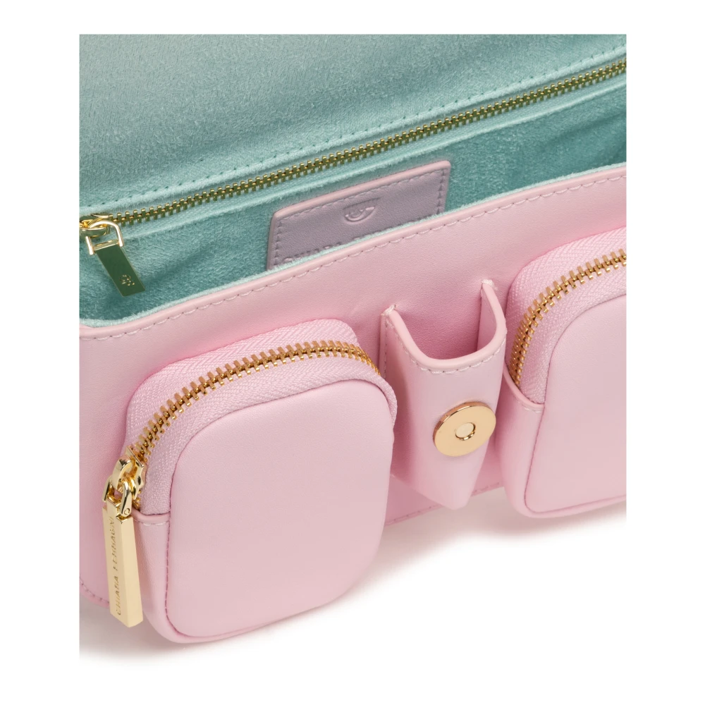 Chiara Ferragni Collection Eenvoudige Handtas met Afneembare Band Pink Dames