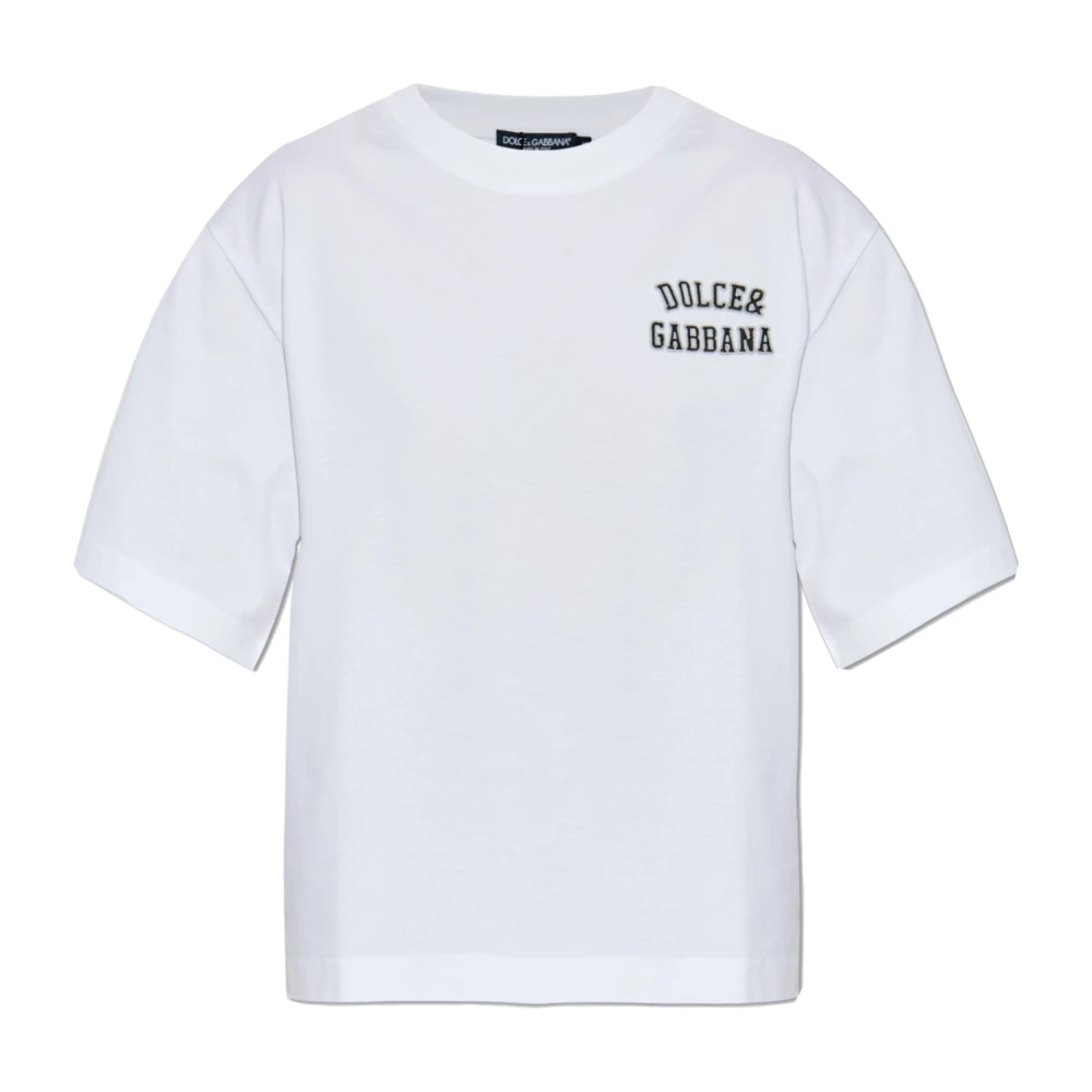 Dolce & Gabbana Mujer Blanco - Camiseta Con Logo - Tops - Xs