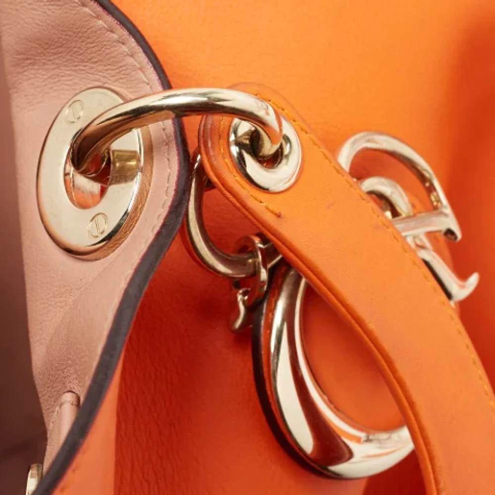 Dior Vintage Pre-owned Leather dior-bags Orange Dames