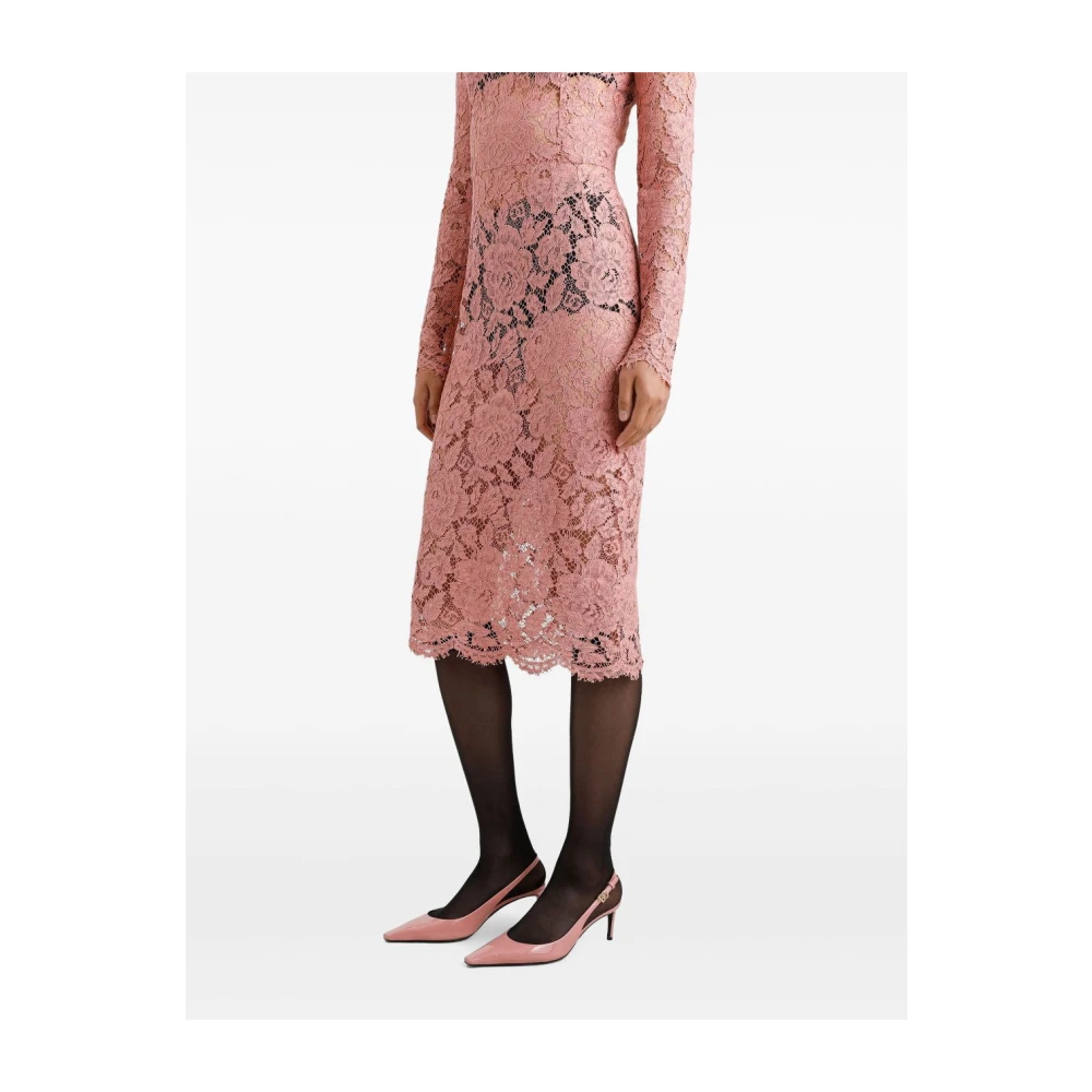 Dolce & Gabbana Roze Elegante Jurk Pink Dames