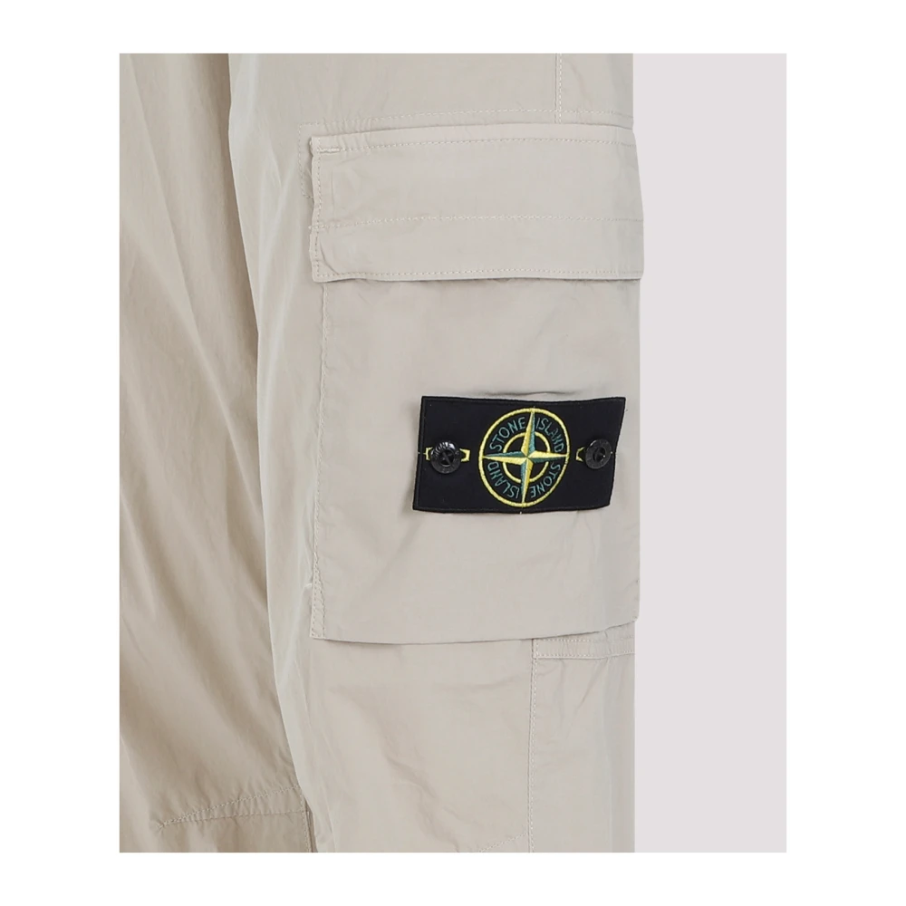 Stone Island Katoenen Cargo Broek in Zand Beige Heren