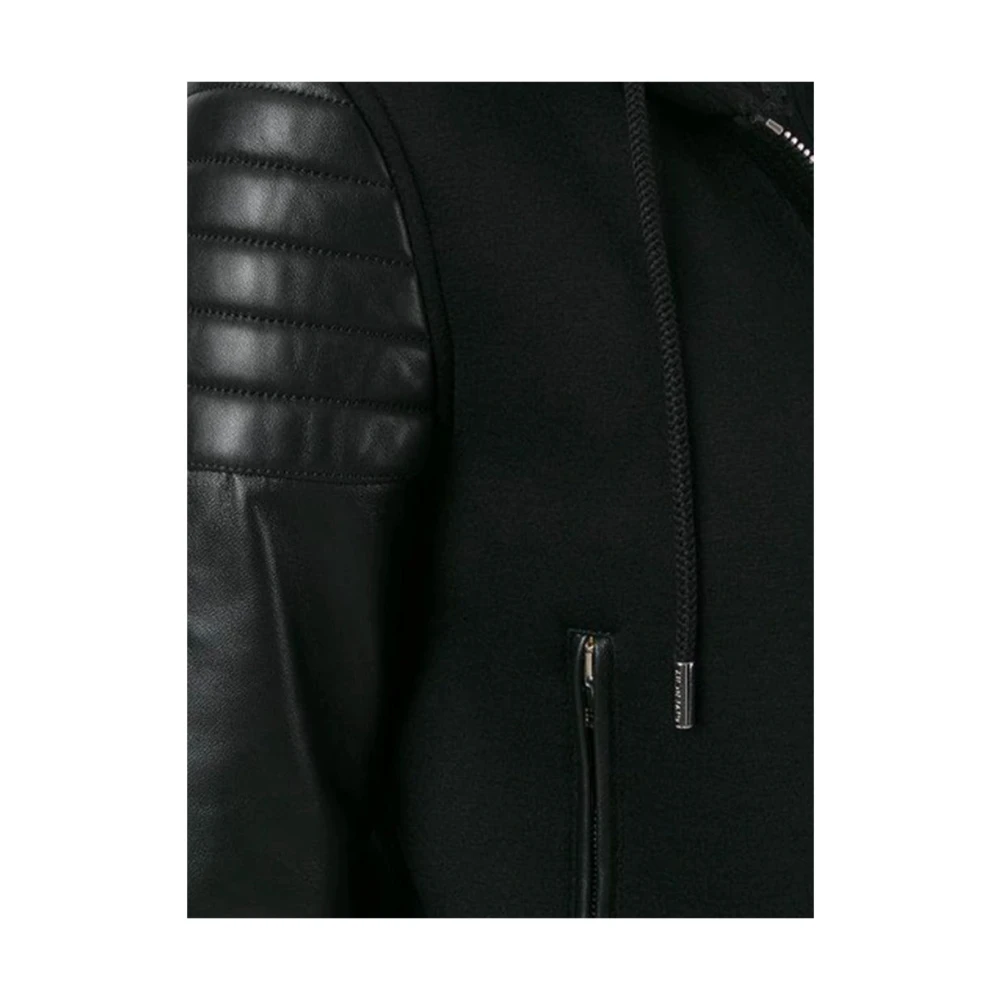 Givenchy Gewatteerde viscosejas met leren inzetstukken Black Dames