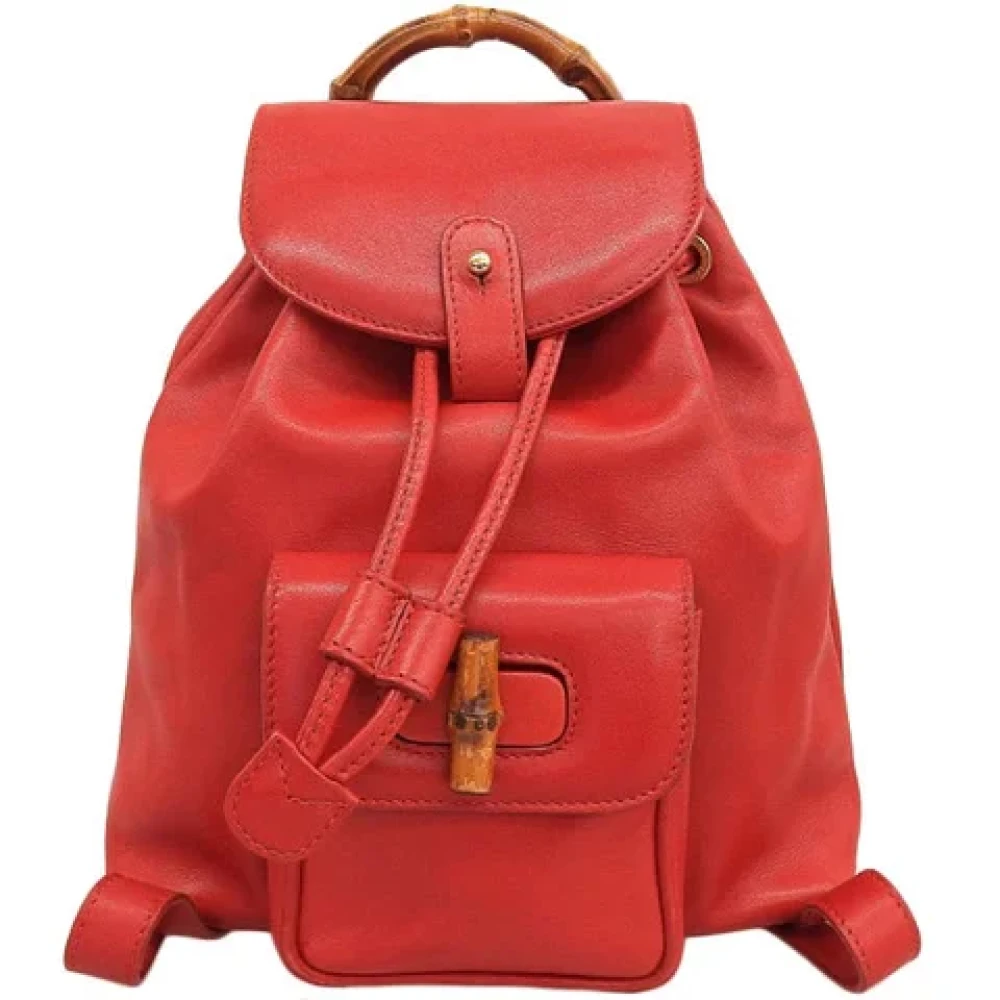Gucci Vintage Pre-owned Fabric backpacks Red Dames