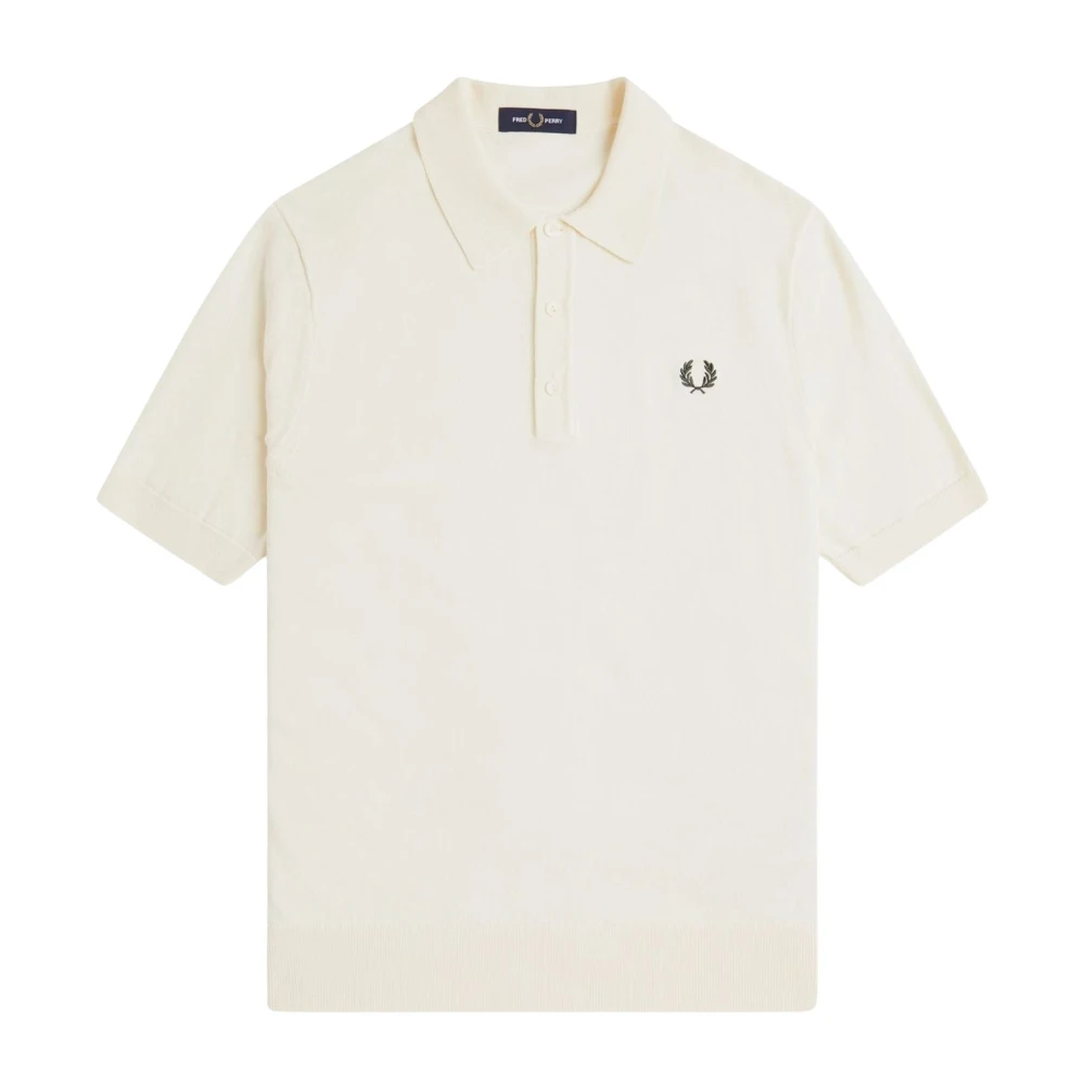 Fred Perry Cotton Knitted Polo Shirt - Male - Polo Shirts - White - Xl - Tops