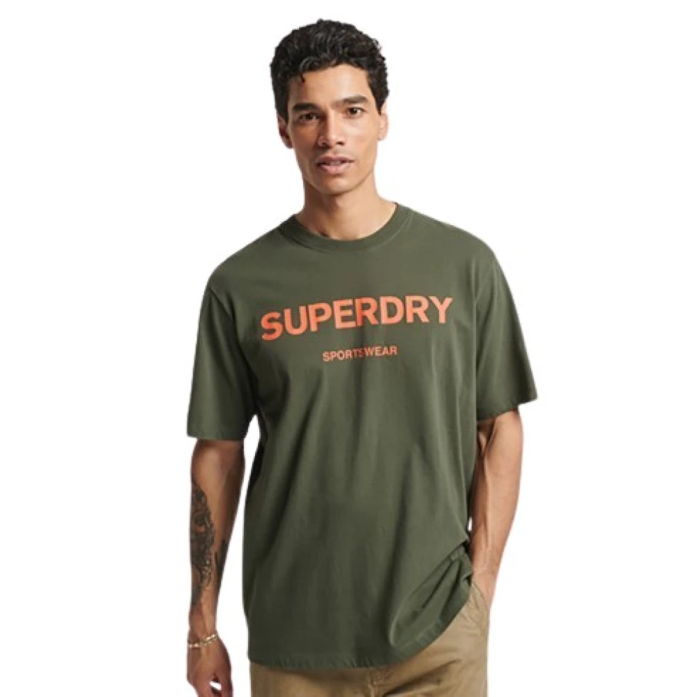 Superdry Heren T-shirt van 100% katoen Green Heren