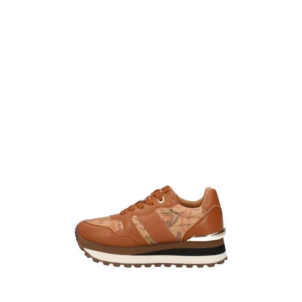 Alviero Martini 1a Classe Bruine Sneakers met Geo Classic Patroon Dames Schoenen