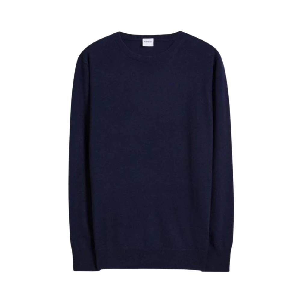 Aspesi Cashmere trui met ronde hals Blue Heren