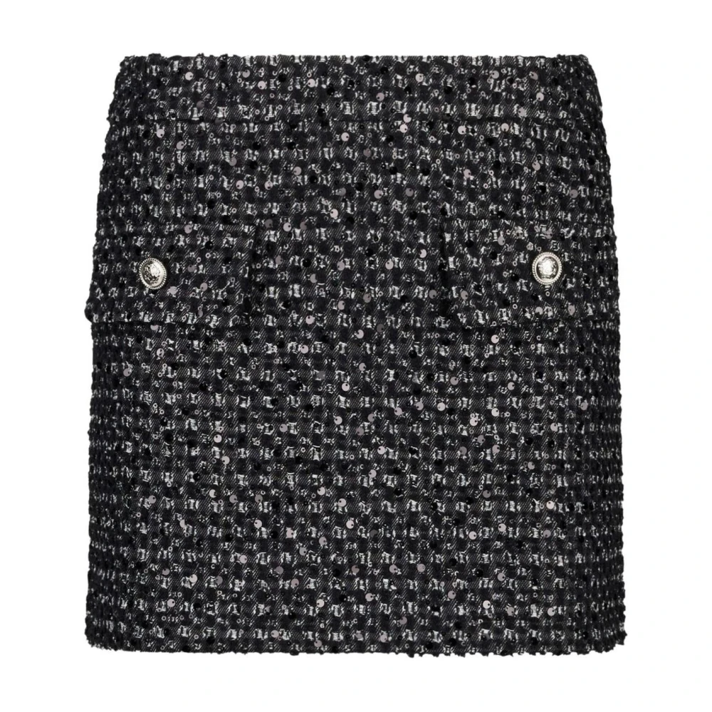 Liu Jo Women's Black Short Skirts, L, Bouclé Miniskirt