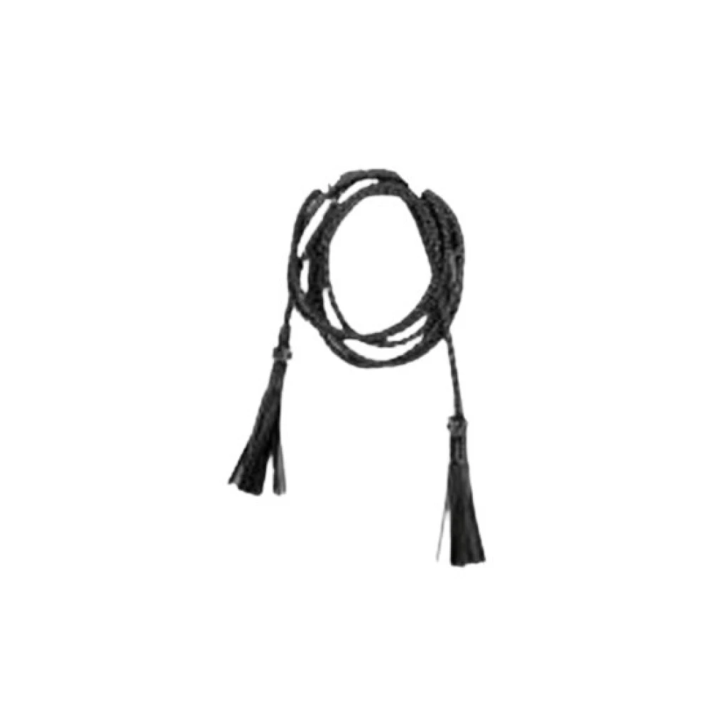 Max Mara Gevlochten leren riem met monogramgesp Black Dames