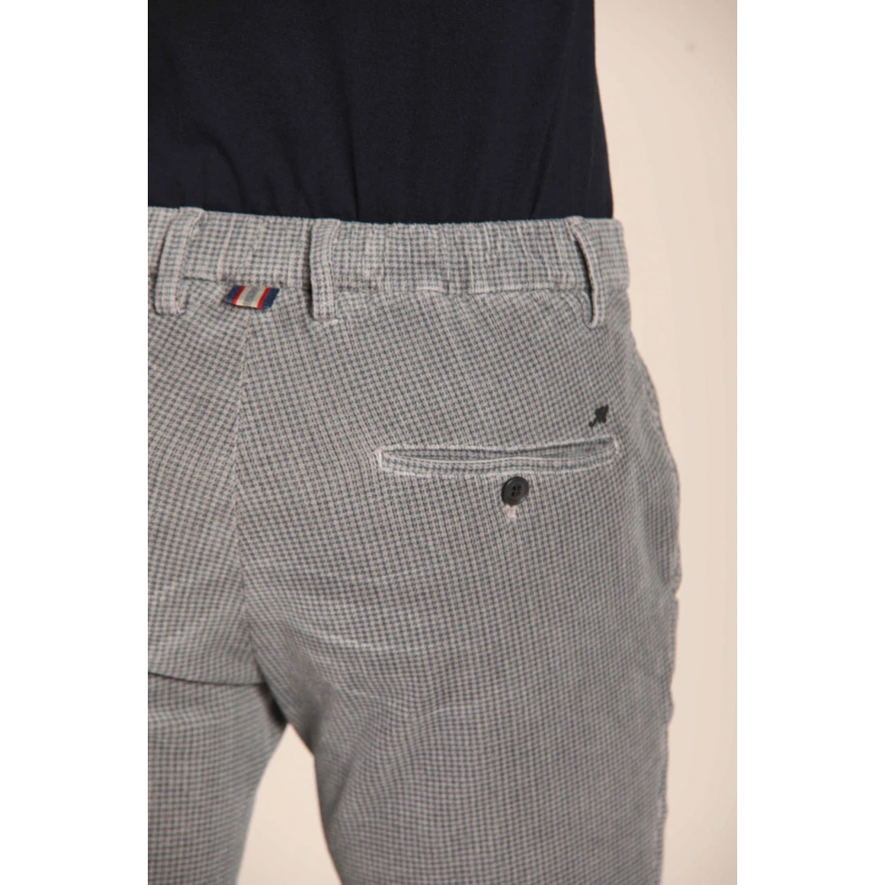 Mason's Fluwelen Winter Chino Broek met Micro Pied de Poule Print Gray Heren