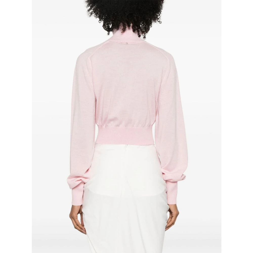 SPORTMAX Roze Gebreide Trui met Hoge Hals Pink Dames
