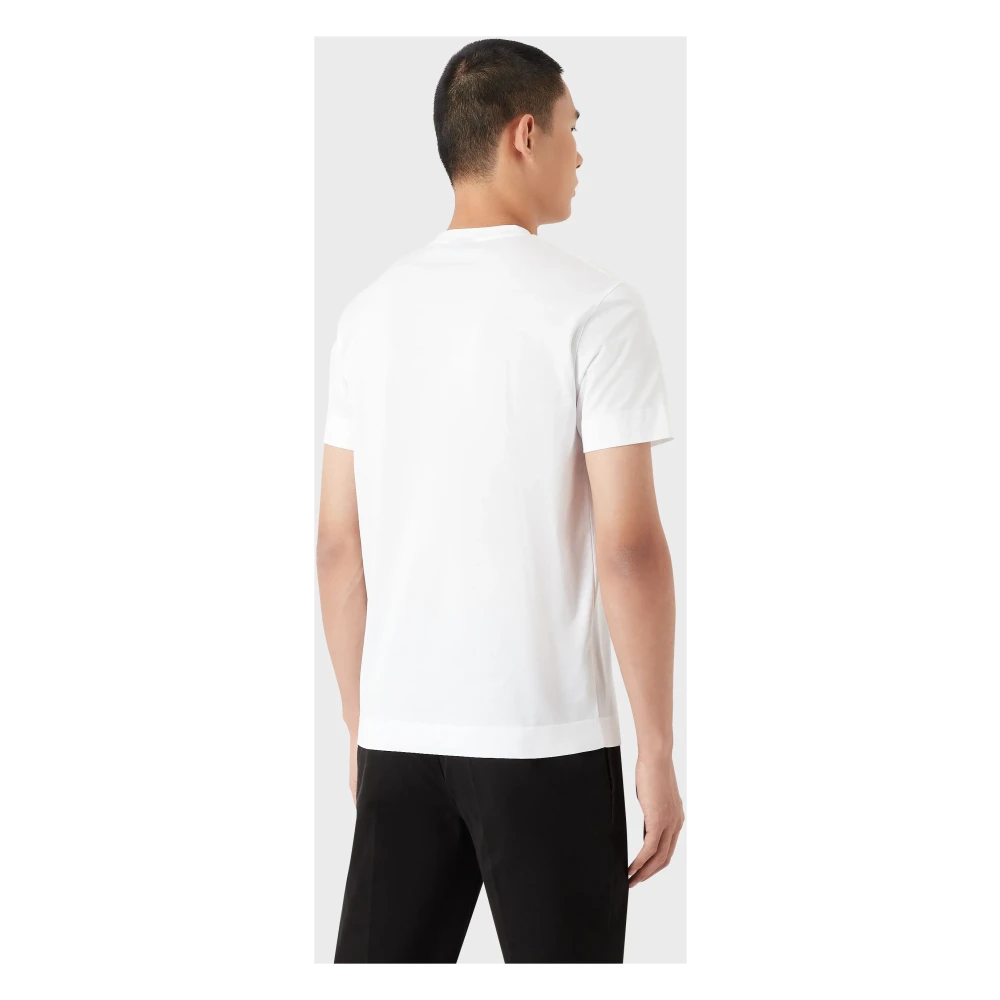 Emporio Armani Stijlvolle Sequin Heren T-Shirt White Heren