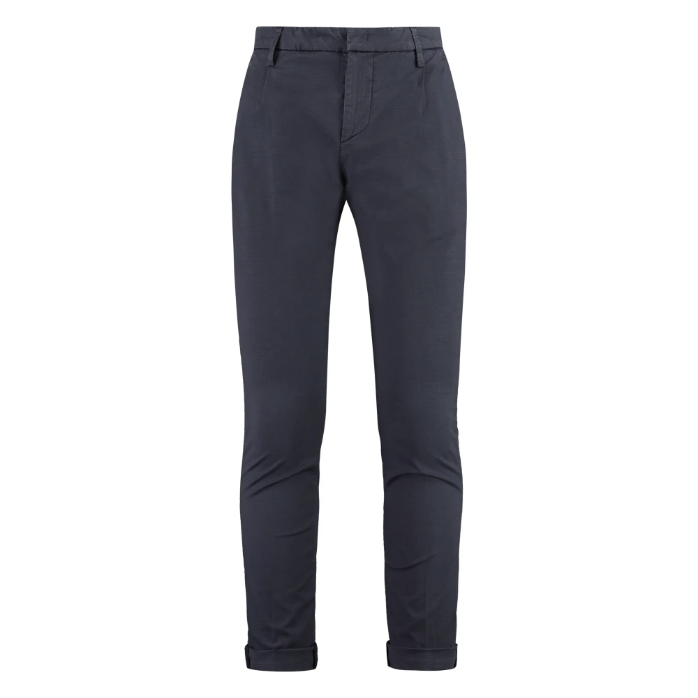 Dondup Katoenen Chino Broeken met Oprolbare Manchetten Blue Heren