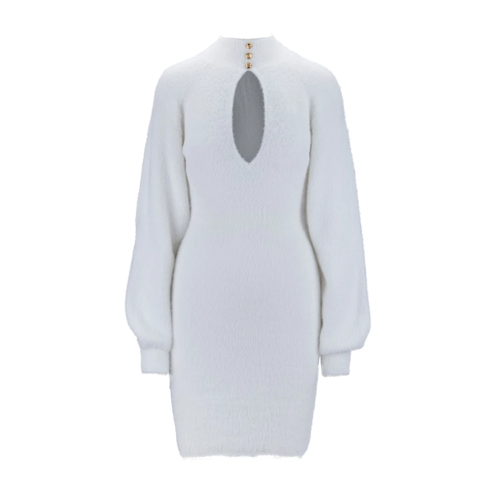 Elisabetta Franchi Korte jurk met hoge hals White Dames