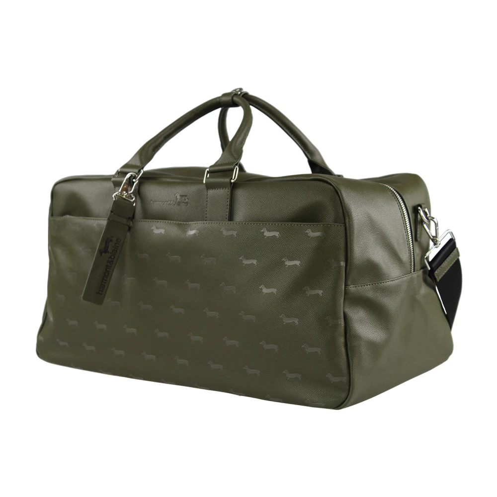 Harmont & Blaine Dachshund Print Duffel Reistas Green Heren