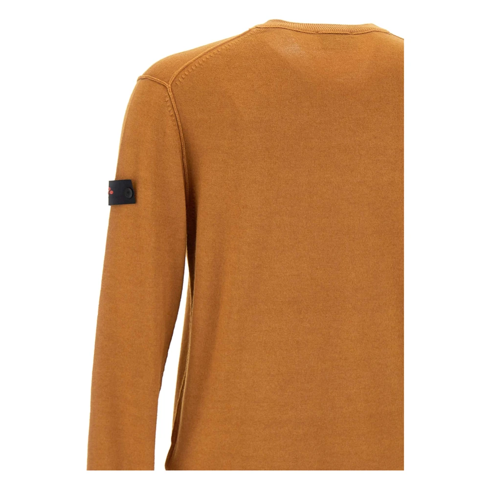 Peuterey Bruine Wol Crew Neck Sweater Orange Heren