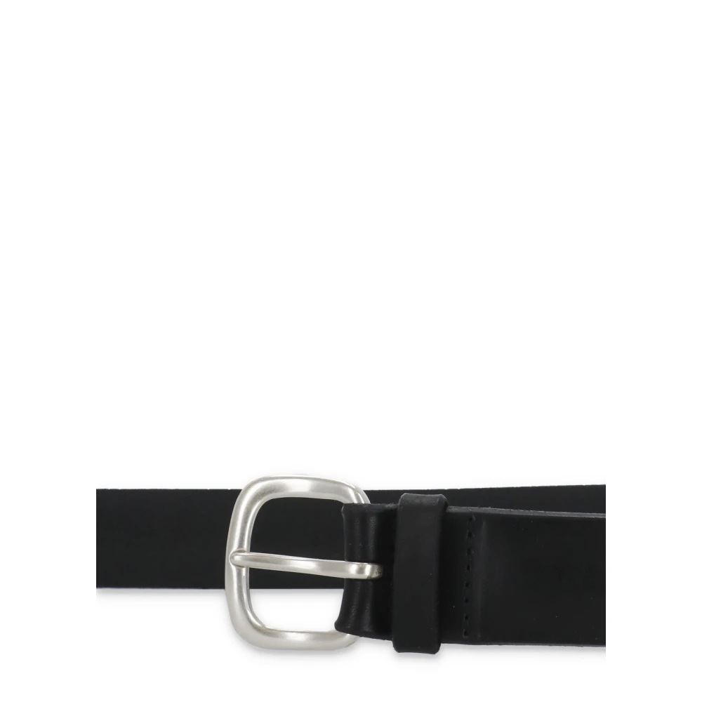 Orciani Zwarte leren riem met metalen gesp Black Heren