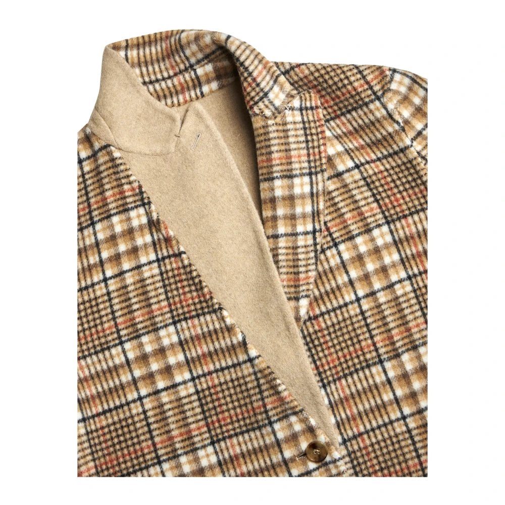 ETRO Omkeerbare Wollen Jas Ruitpatroon Brown Heren