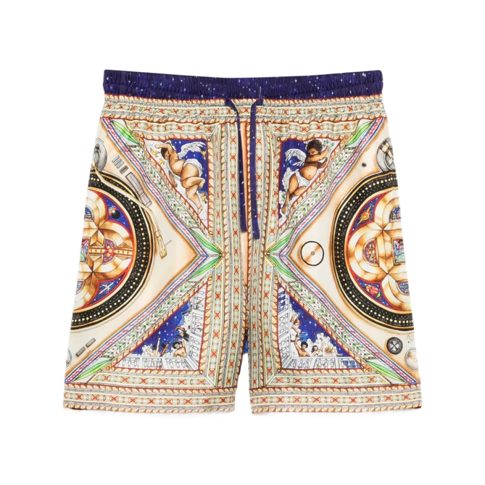 Casablanca Men's Volcano Jacquard Silk Shorts
