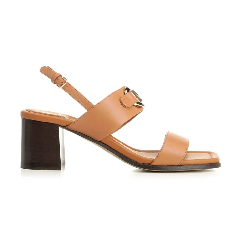 Ferragamo Brown Lou 55 Sandal - Female - High Heel Sandals - 4 Uk - Shoes