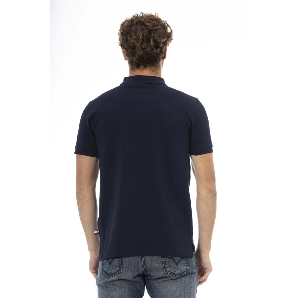Baldinini Geborduurde Polo T-shirts Korte Mouw Blue Heren