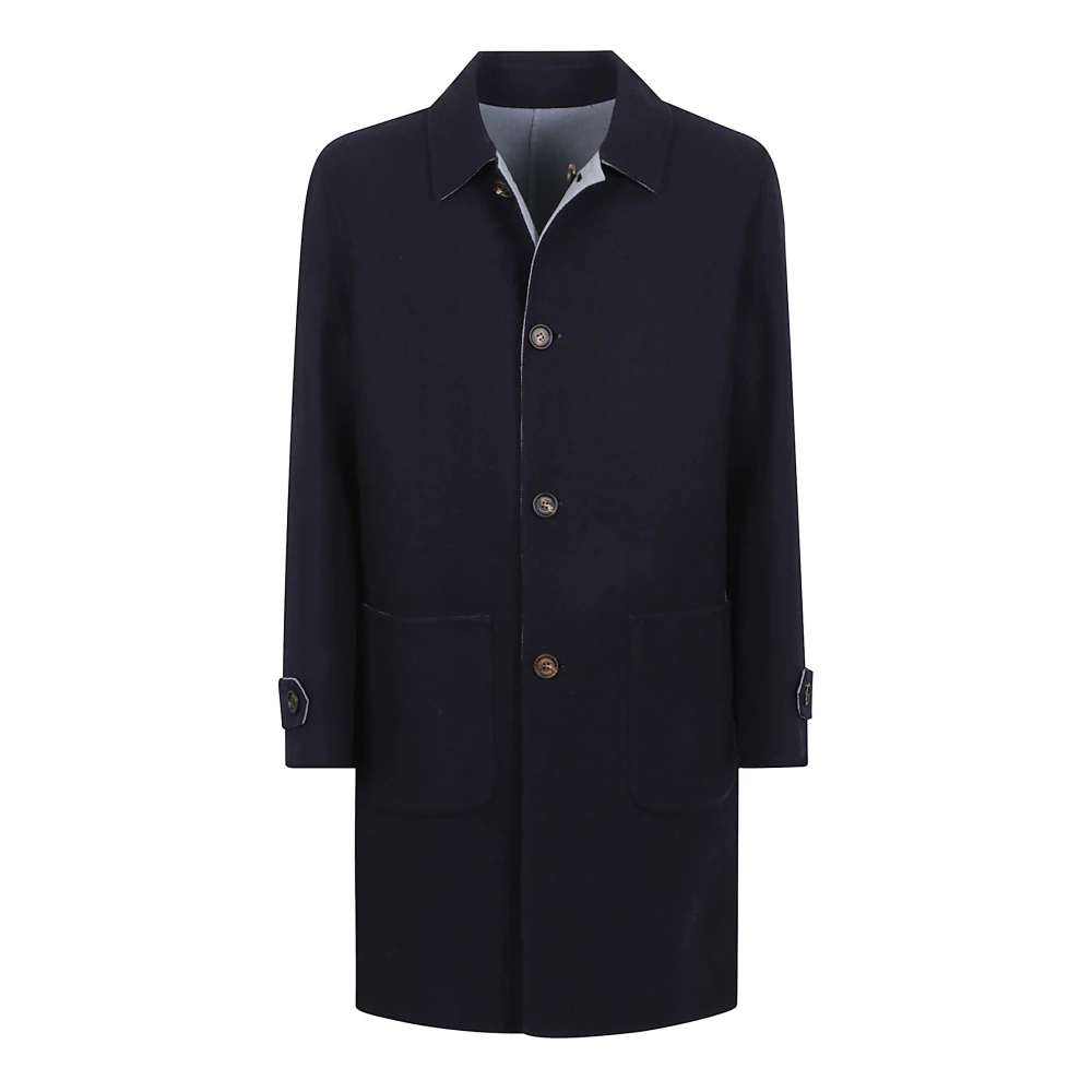 Eleventy Men's Blue Reversible Single-Breasted Coat