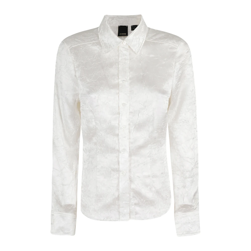 Pinko Satijnen Gekreukte Blouse White Dames