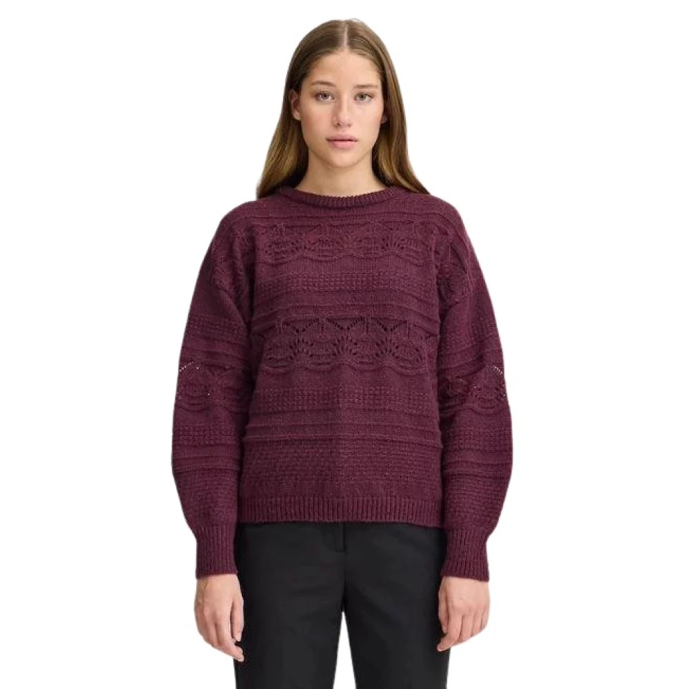 Ichi Gestreepte Gebreide Trui in Roze Groen Beige Multicolor Dames